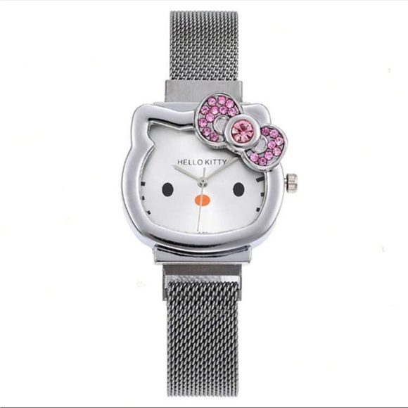 Silver Rhinestone Hello Kitty Watch - Picture 1 of 10